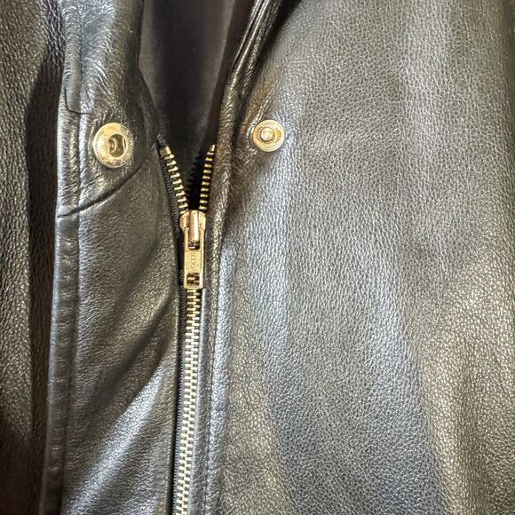 Middlebrook Park Black Leather Coat | Belted Matrix-Style Trench Jacket (Size L) - Picture 4 of 10